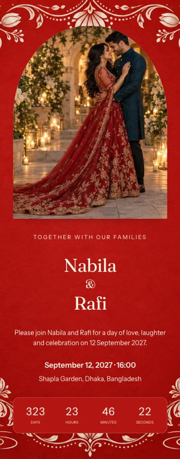 Preview of the invitation website