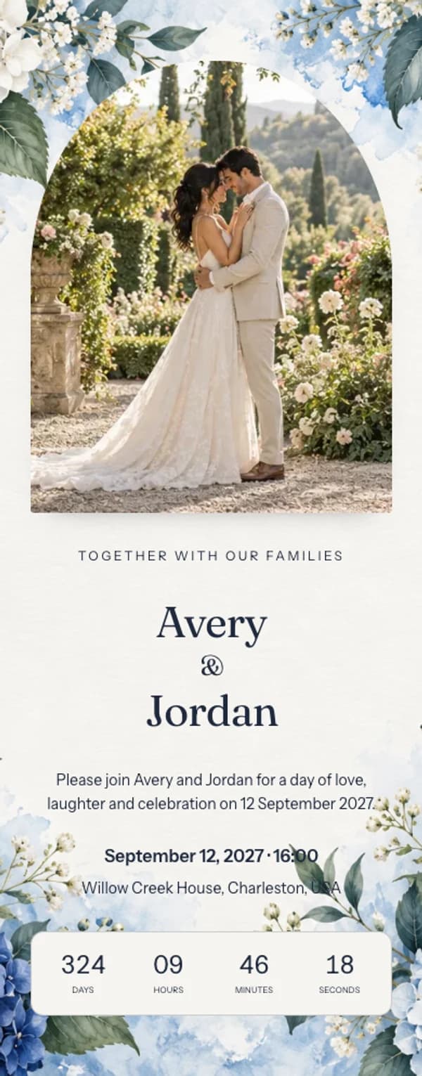Preview of the invitation website