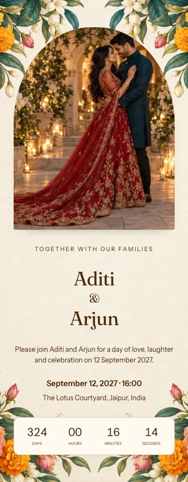 Preview of the invitation website