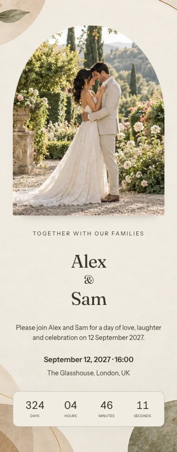 Preview of the invitation website