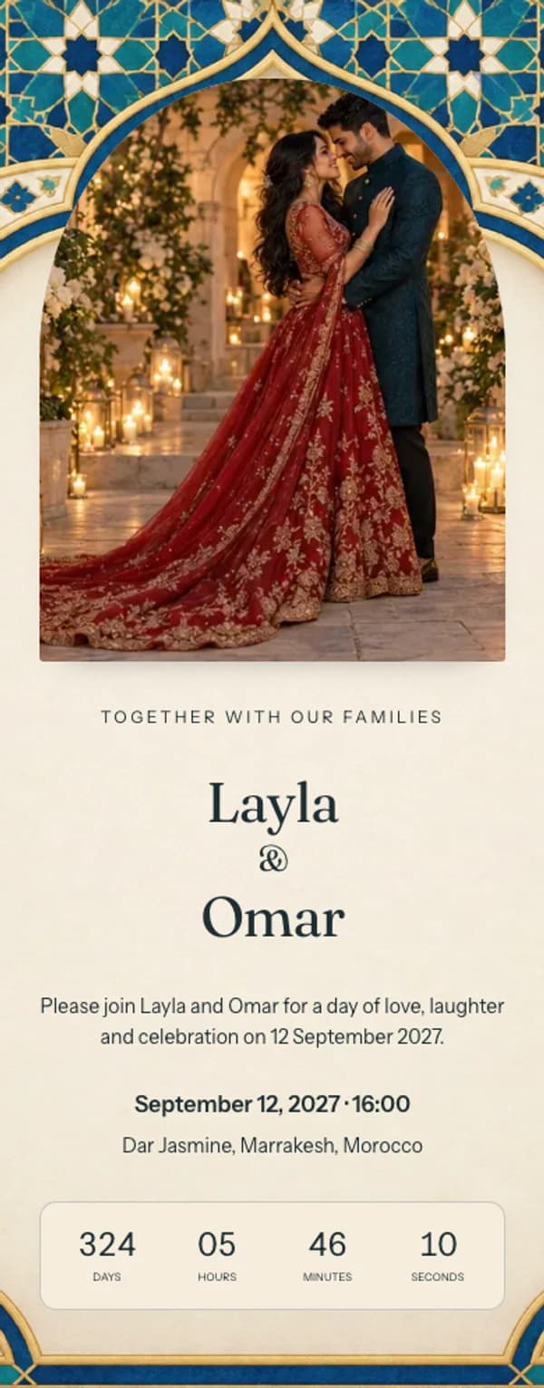 Preview of the invitation website