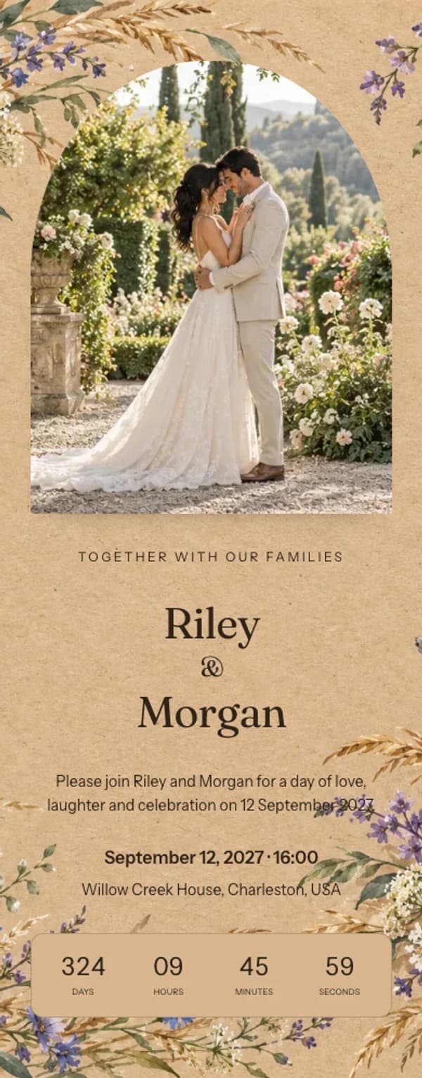 Preview of the invitation website