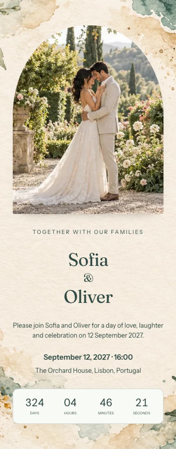 Preview of the invitation website