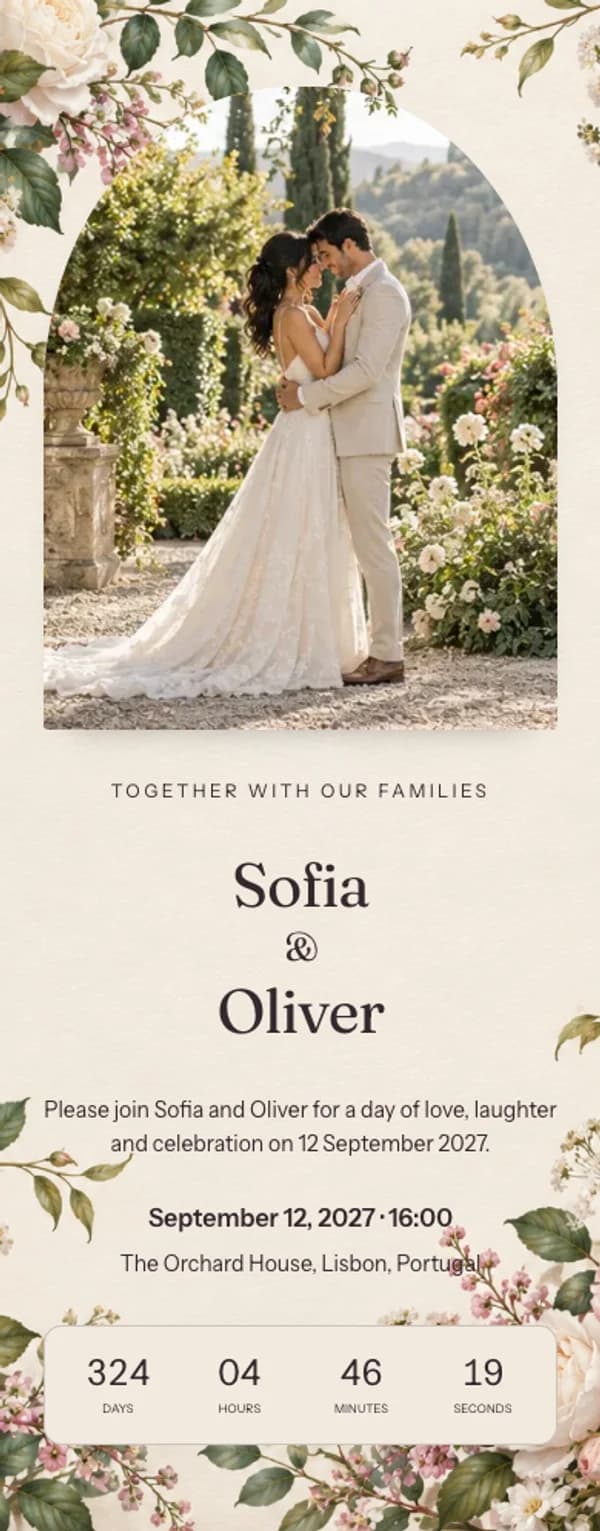 Preview of the invitation website
