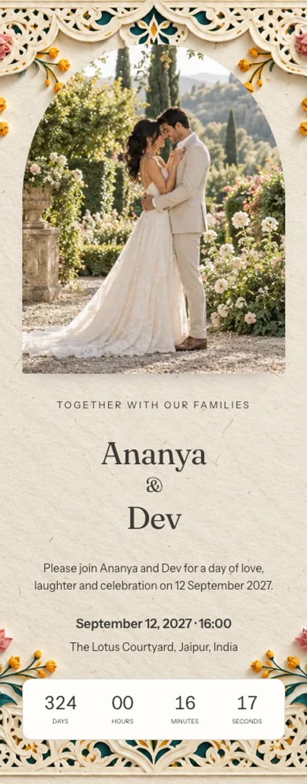 Preview of the invitation website