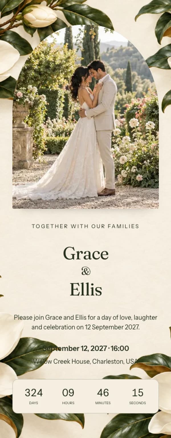 Preview of the invitation website