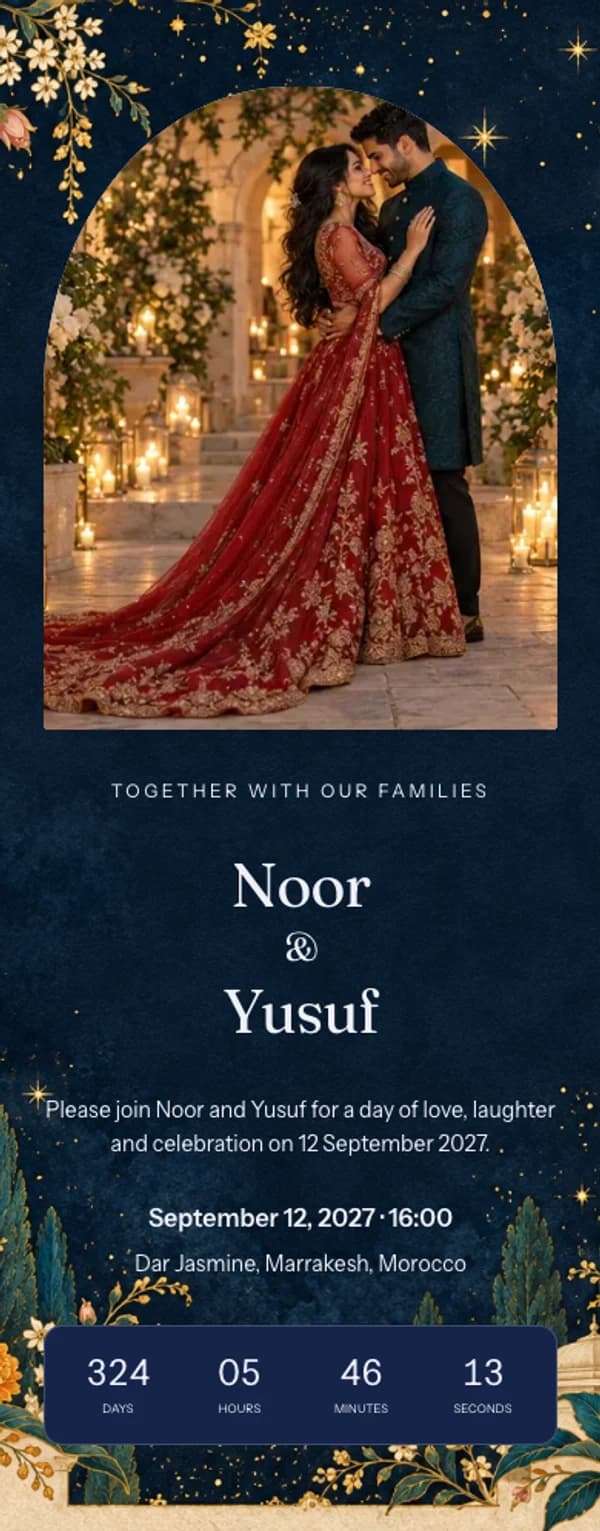 Preview of the invitation website