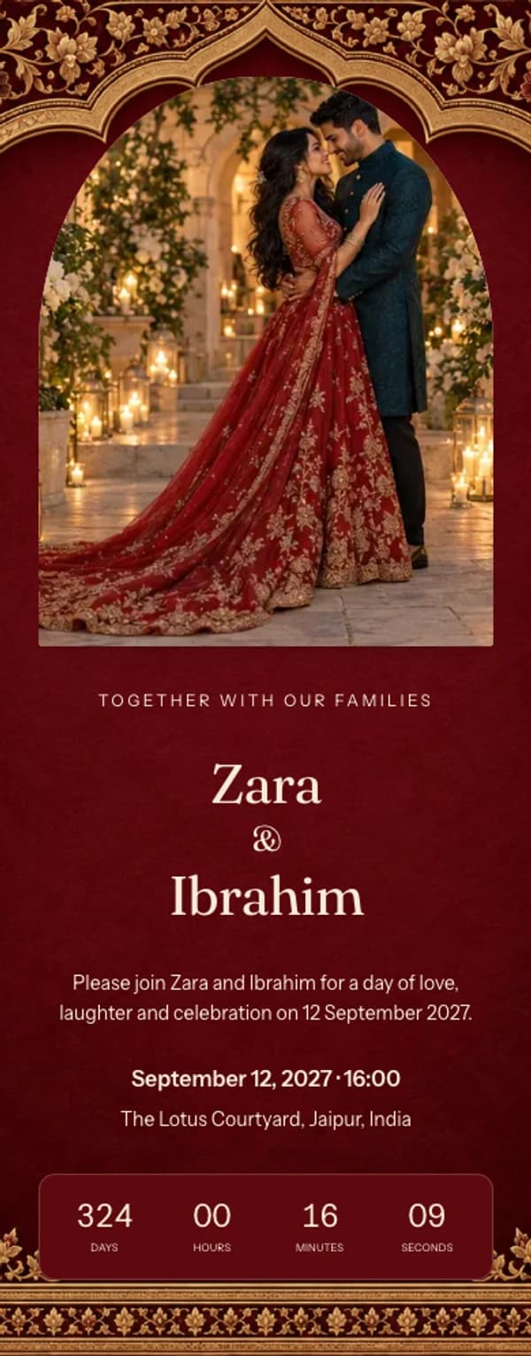 Preview of the invitation website