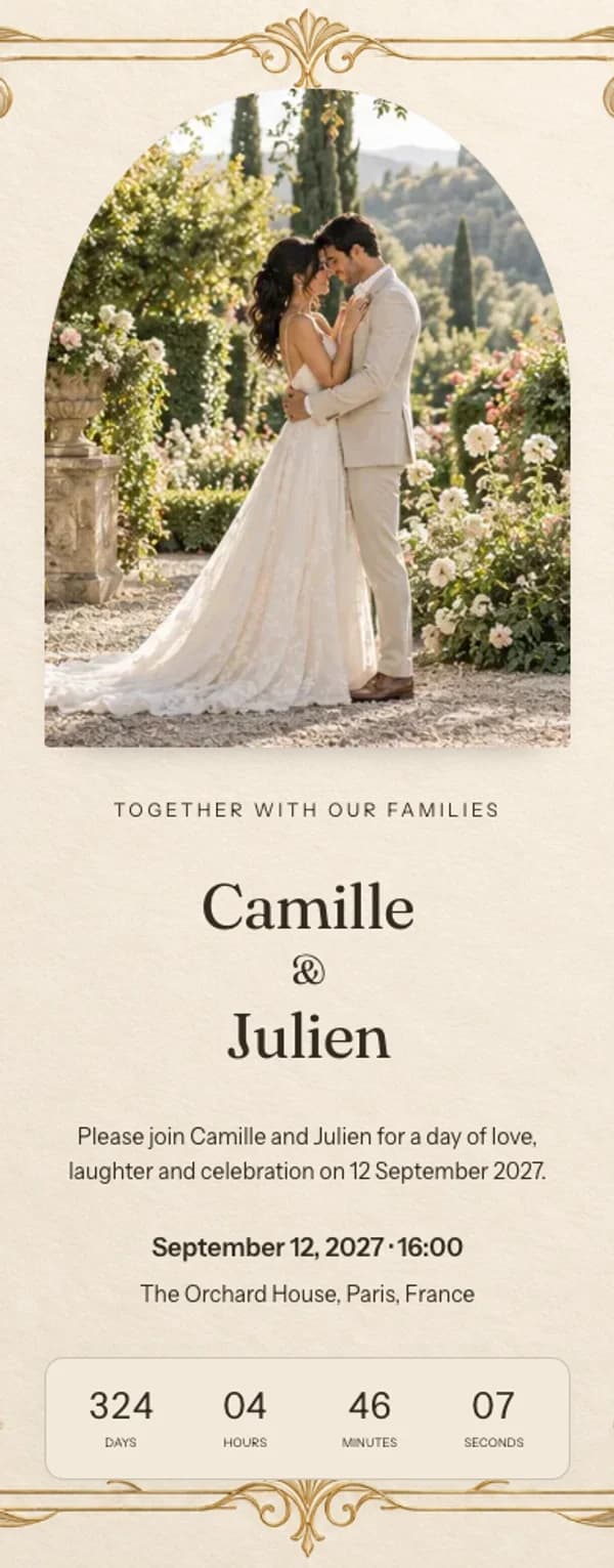 Preview of the invitation website