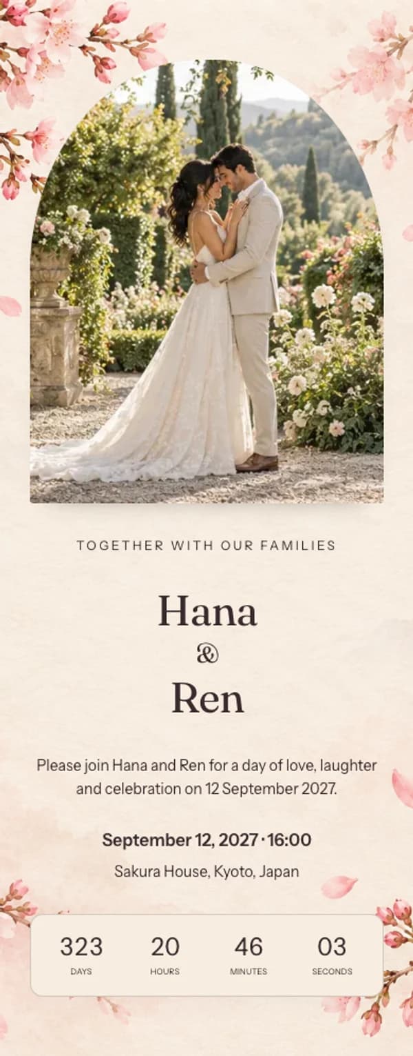Preview of the invitation website